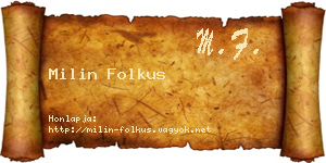 Milin Folkus névjegykártya